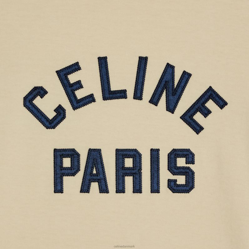 CELINE Kvinder paris 70'er t-shirt i bomuldsjersey F44FV676 beklædning champagne fonce/navy