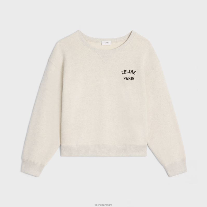 CELINE Kvinder paris løs sweatshirt i bomuldsfleece F44FV597 beklædning creme/sort