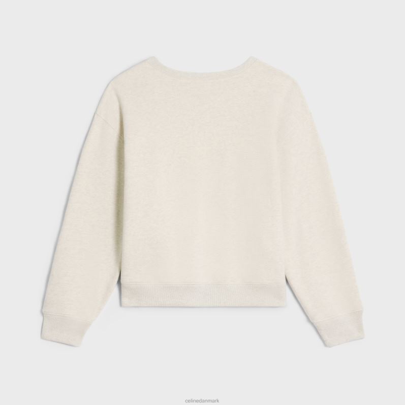 CELINE Kvinder paris løs sweatshirt i bomuldsfleece F44FV597 beklædning creme/sort