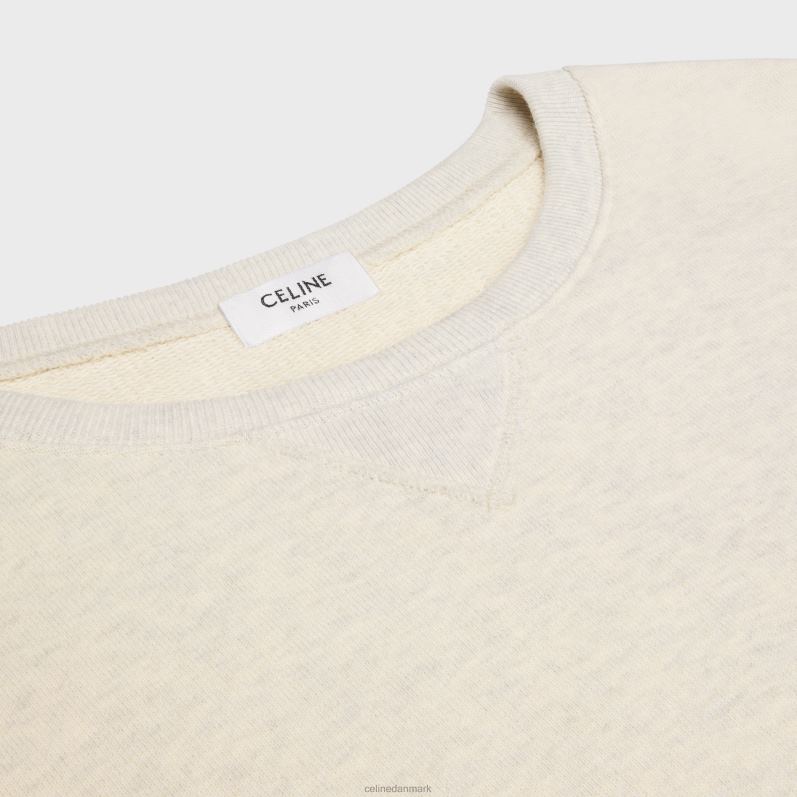 CELINE Kvinder paris løs sweatshirt i bomuldsfleece F44FV597 beklædning creme/sort