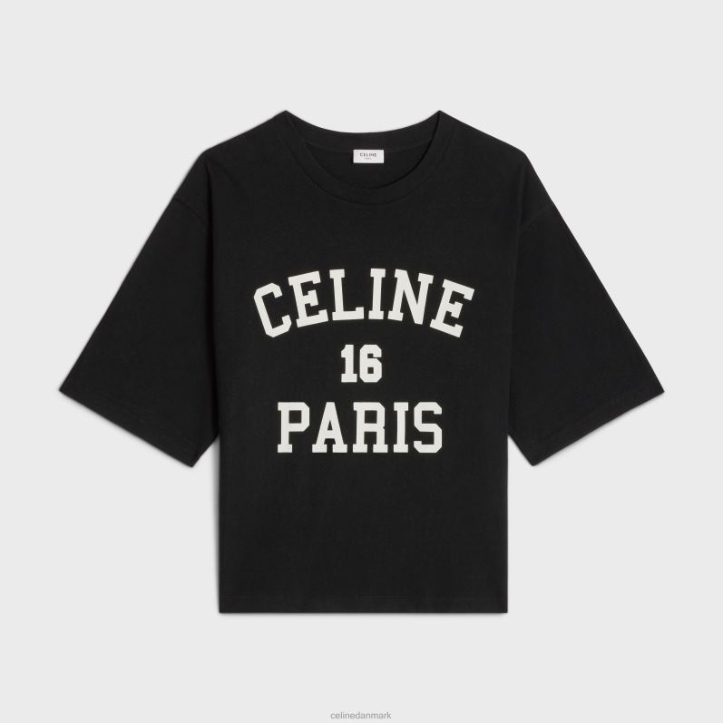 CELINE Kvinder paris løs t-shirt i bomuldsjersey F44FV599 beklædning sort hvid