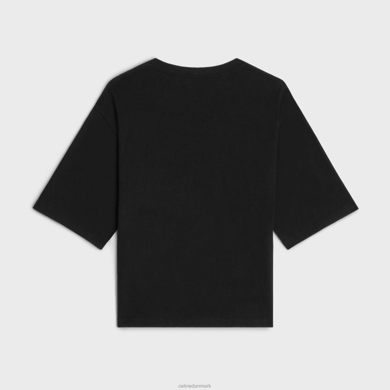 CELINE Kvinder paris løs t-shirt i bomuldsjersey F44FV599 beklædning sort hvid