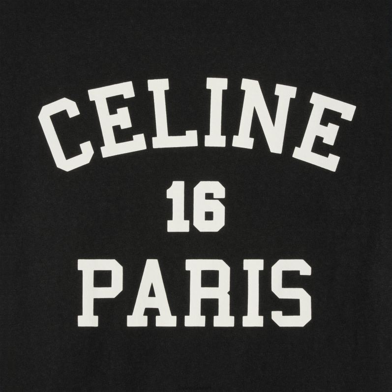 CELINE Kvinder paris løs t-shirt i bomuldsjersey F44FV599 beklædning sort hvid