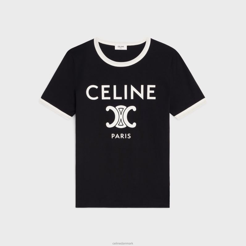 CELINE Kvinder paris t-shirt i bomuldsjersey F44FV673 beklædning sort hvid