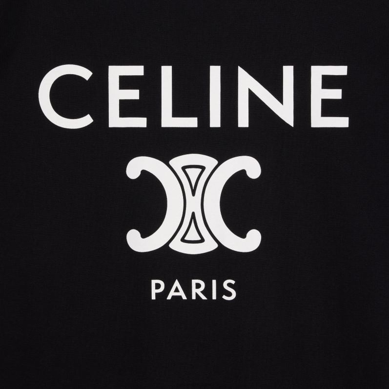 CELINE Kvinder paris t-shirt i bomuldsjersey F44FV673 beklædning sort hvid