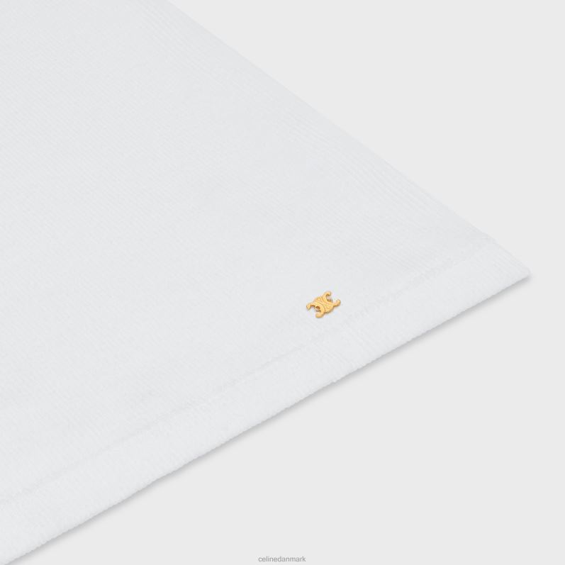 CELINE Kvinder triomphe tanktop i ribbet bomuld F44FV785 beklædning optik hvid