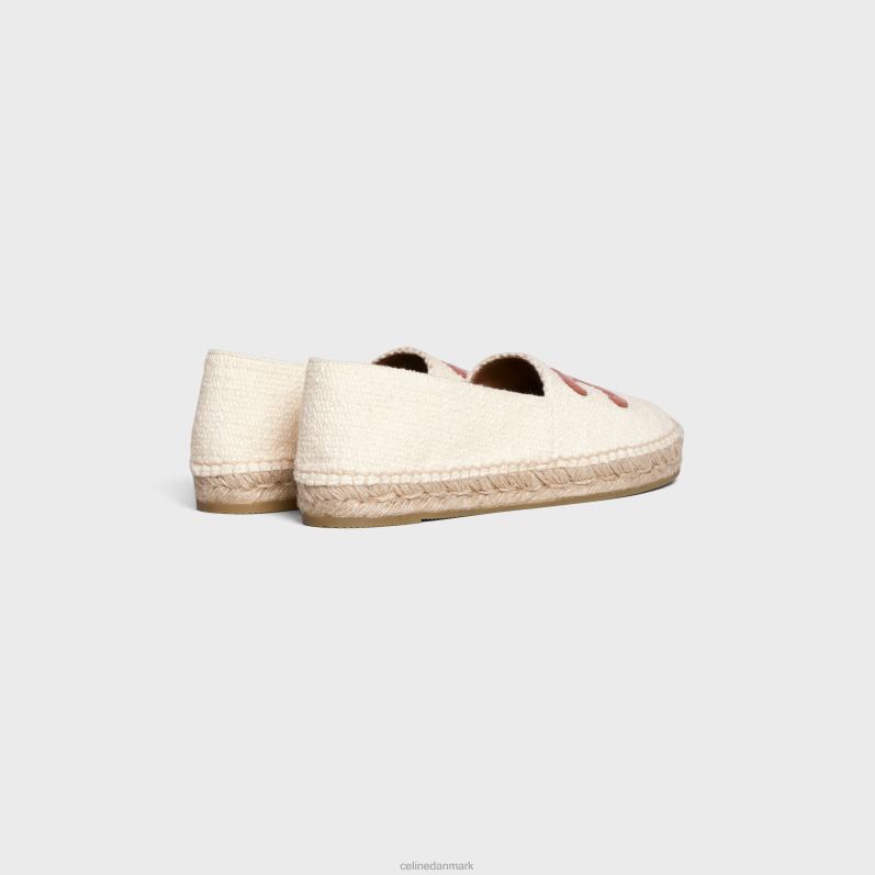 CELINE Kvinder les espadrilles i tweed og kalveskind F44FV975 fodtøj fløde