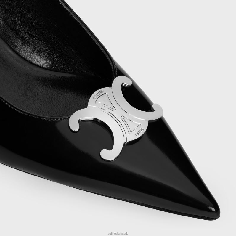 CELINE Kvinder alma triomphe slingback i blank kalveskind F44FV977 fodtøj sort