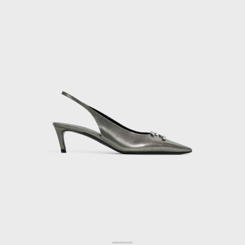 CELINE Kvinder alma triomphe slingback i grafisk metaliseret kalveskind F44FV918 fodtøj antracit