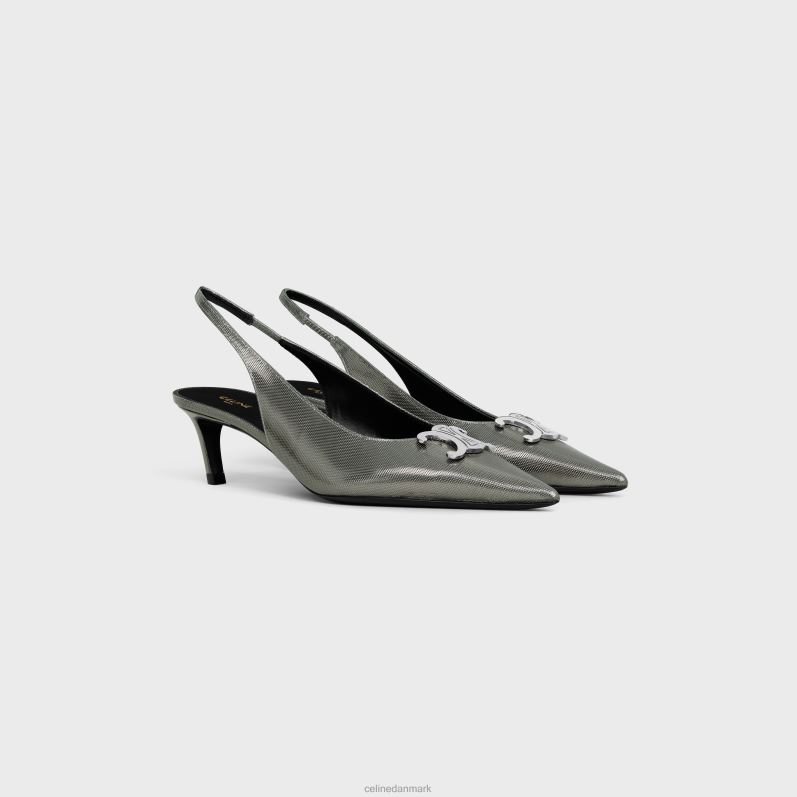 CELINE Kvinder alma triomphe slingback i grafisk metaliseret kalveskind F44FV918 fodtøj antracit