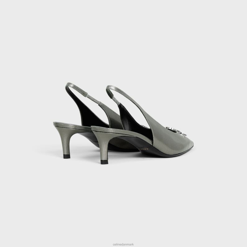 CELINE Kvinder alma triomphe slingback i grafisk metaliseret kalveskind F44FV918 fodtøj antracit