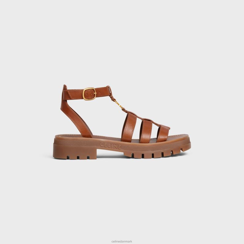 CELINE Kvinder clea triomphe gladiator sandal i kalveskindsvegetal ning F44FV937 fodtøj tan