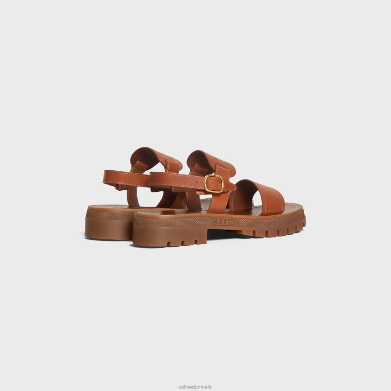 CELINE Kvinder clea triomphe sandal i kalveskindsvegetal ning F44FV994 fodtøj tan