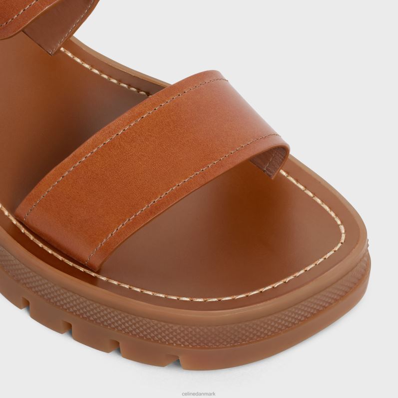 CELINE Kvinder clea triomphe sandal i kalveskindsvegetal ning F44FV994 fodtøj tan