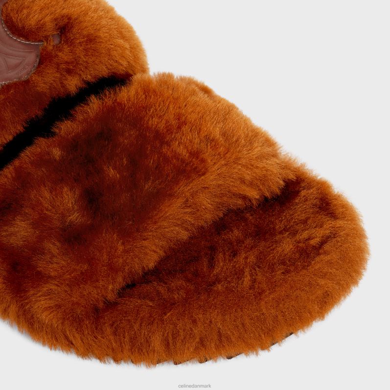 CELINE Kvinder pelsruter triomf i shearling F44FV971 fodtøj rust