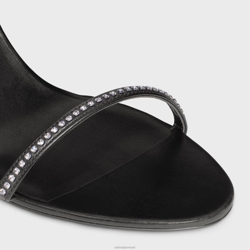 CELINE Kvinder soir strap sandal med strass i lammeskind med strass F44FV1009 fodtøj sort