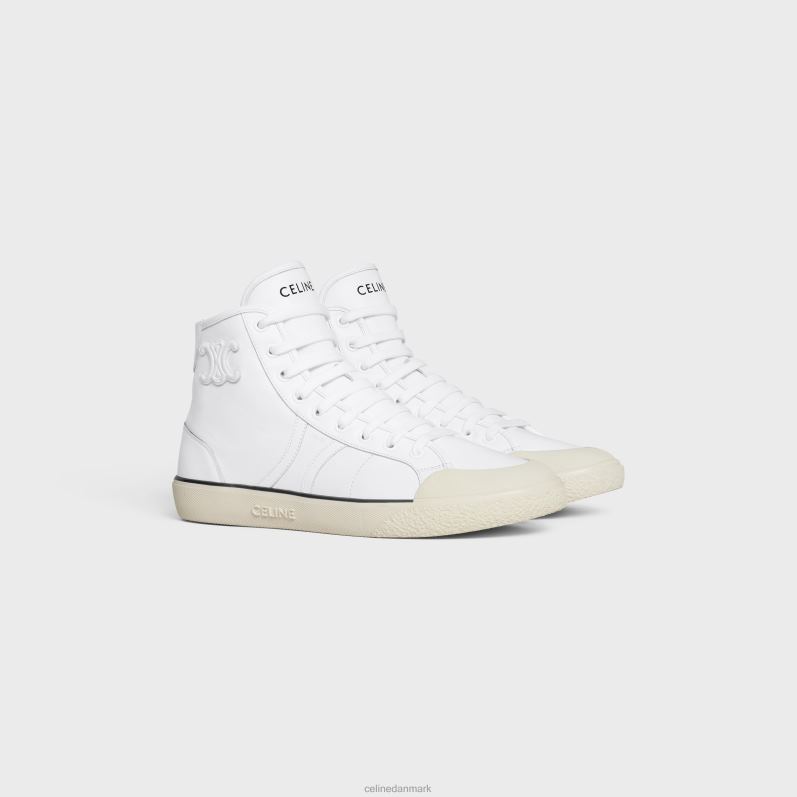 CELINE Kvinder as-02 mid low alan sneakers med triomfmærke i kalveskind F44FV1015 fodtøj optik hvid