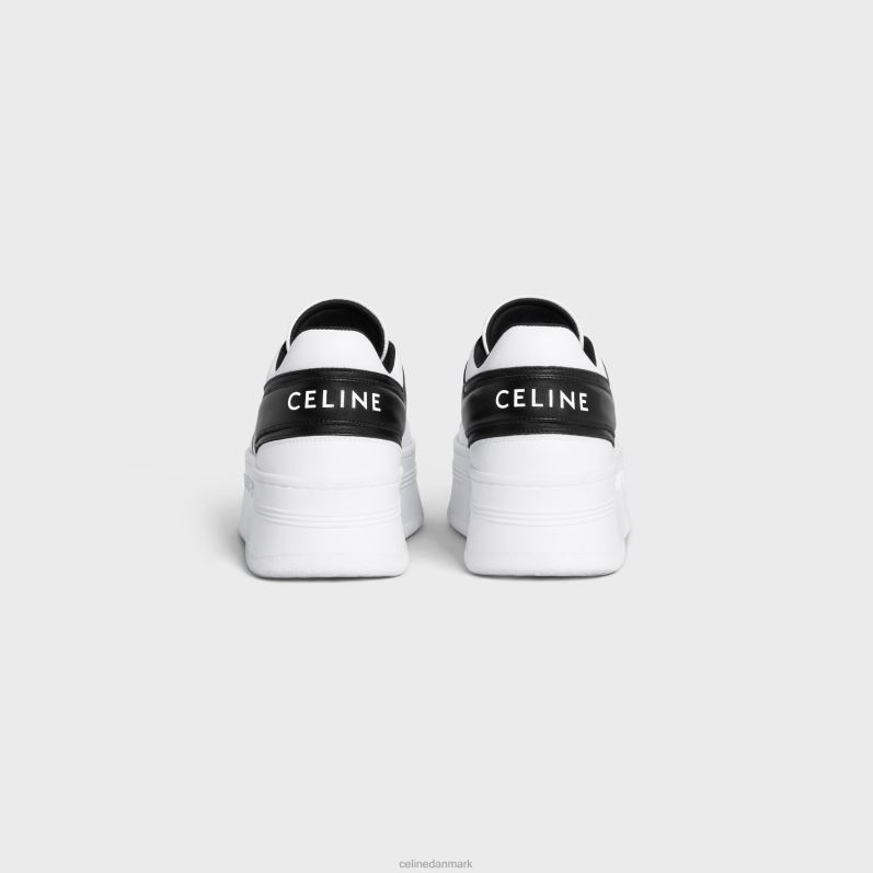 CELINE Kvinder bloksneakers med wedge ydersål i kalveskind F44FV947 fodtøj optik hvid/sort