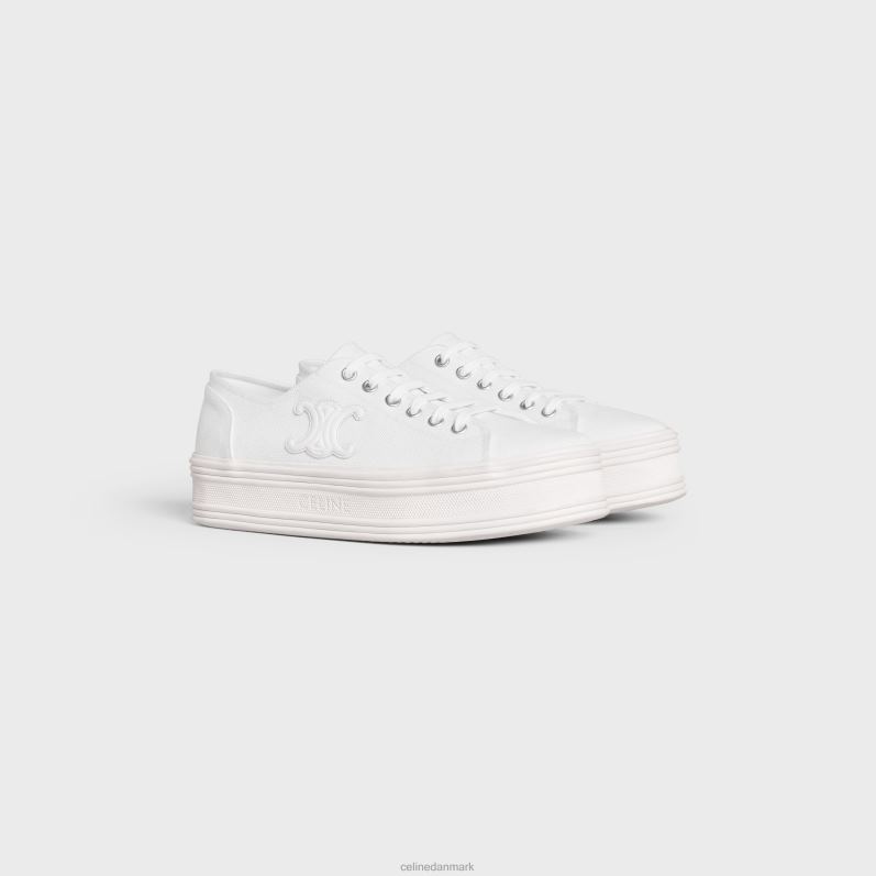 CELINE Kvinder jane lav sneaker i canvas og kalveskind F44FV949 fodtøj optik hvid