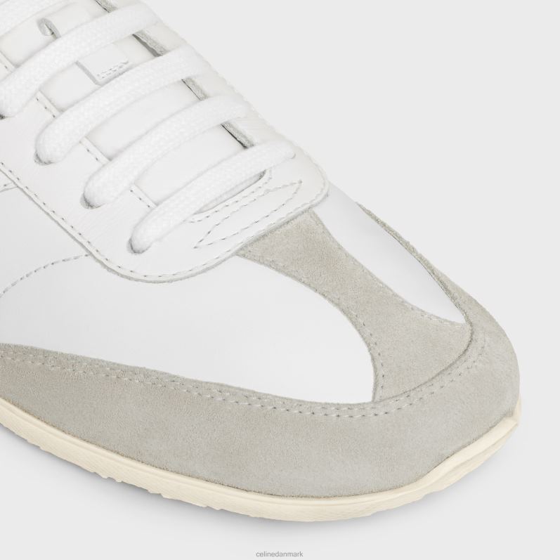 CELINE Kvinder jogger lav snøre sneaker i kalveskind & ruskind kalveskind F44FV912 fodtøj optik hvid/grå