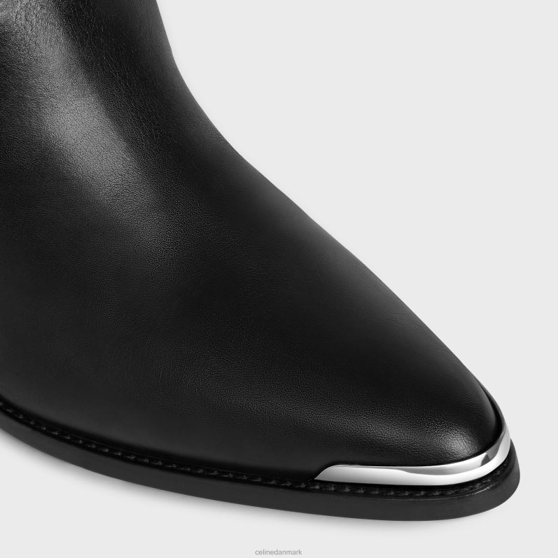 CELINE Kvinder lola boots høje westernstøvler med metaltå i kalveskind F44FV927 fodtøj sort