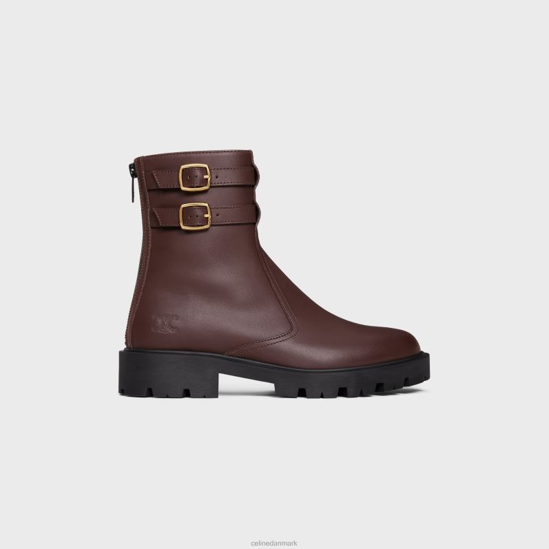 CELINE Kvinder margaret dobbelt spænde lynlås støvle i kalveskind F44FV953 fodtøj ibenholt
