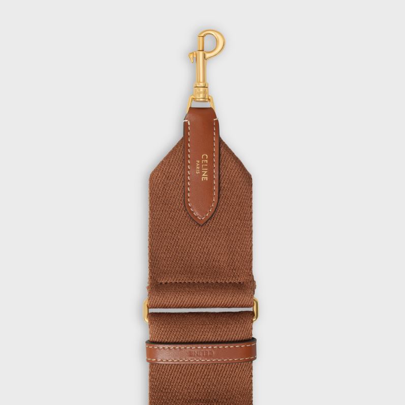 CELINE Kvinder justerbar rem i uld med guldfinish F44FV440 tilbehør tan