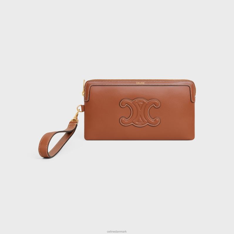 CELINE Kvinder lang pose med rem i glat kalveskind F44FV435 tilbehør tan