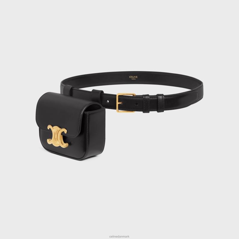 CELINE Kvinder bæltetaske triomfbælte i skinnende kalveskind F44FV1095 tilbehør sort