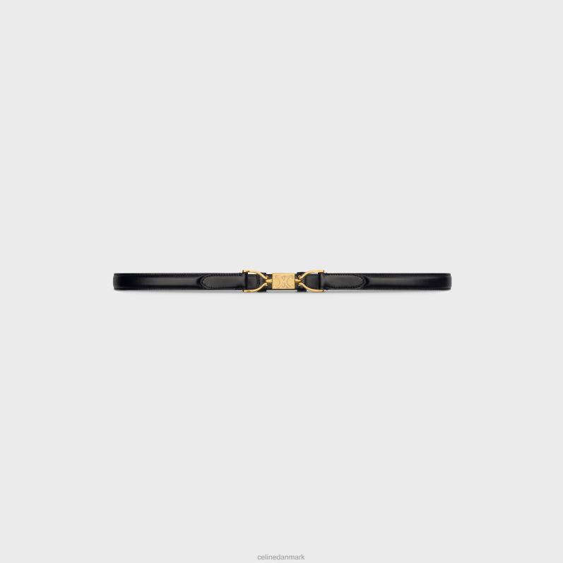 CELINE Kvinder lille blok triomfbælte i taurillon læder F44FV1097 tilbehør sort