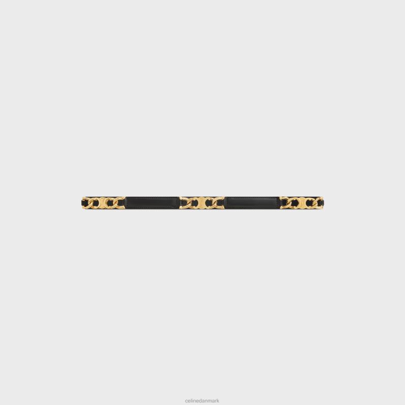 CELINE Kvinder lille gourmet triomf justerbart bælte i taurillon læder F44FV1090 tilbehør sort