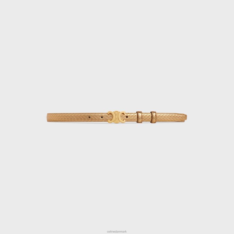 CELINE Kvinder lille triomfbælte i lamineret python F44FV1078 tilbehør guld