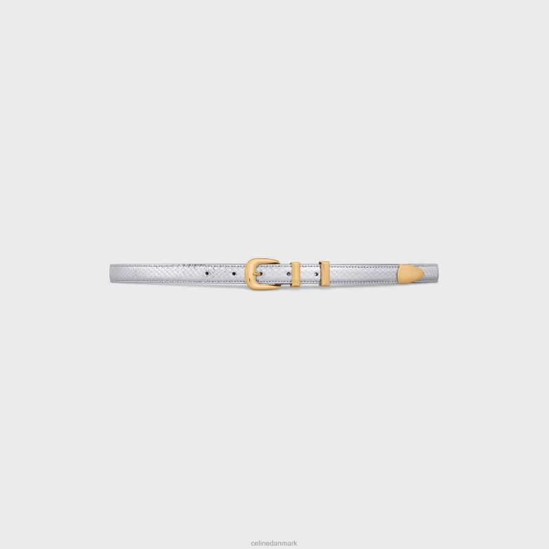 CELINE Kvinder lille westernbælte i pythonpræget kalveskind F44FV1029 tilbehør sølv