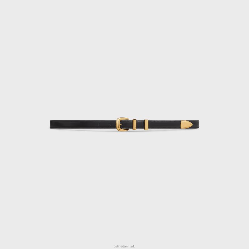 CELINE Kvinder lille westernbælte i taurillon læder F44FV1028 tilbehør sort