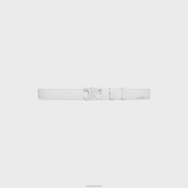 CELINE Kvinder medium triomfbælte i taurillon læder F44FV1018 tilbehør blanc de blanc