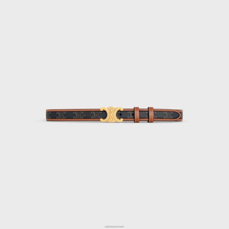 CELINE Kvinder medium triomfbælte i triomflærred & kalveskind F44FV1070 tilbehør tan