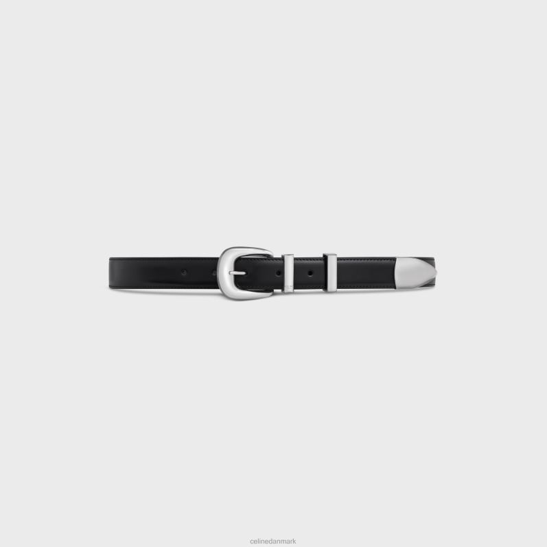 CELINE Kvinder medium westernbælte i taurillon læder F44FV1085 tilbehør sort