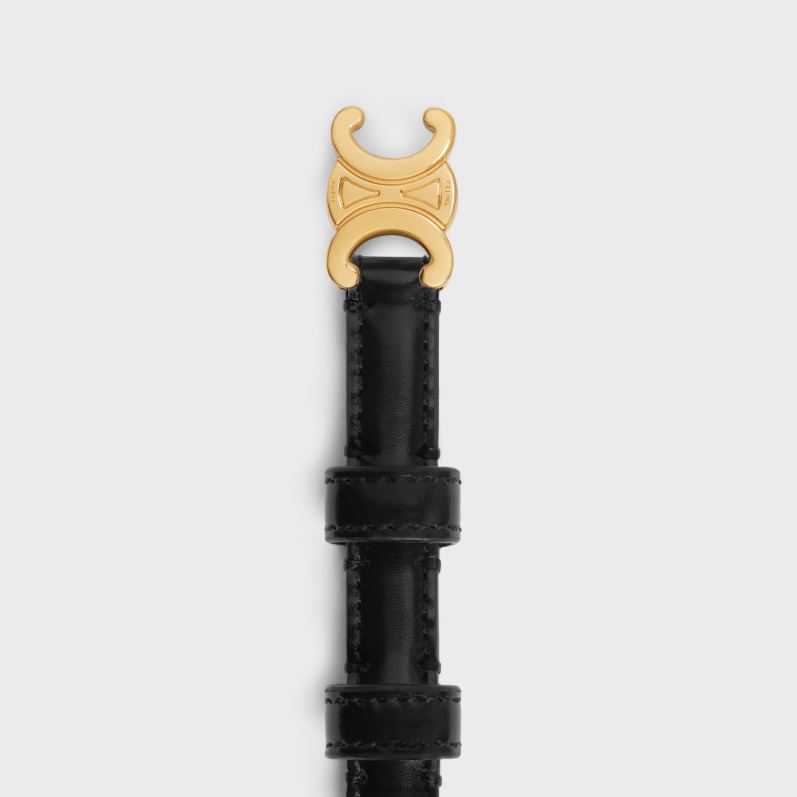 CELINE Kvinder teen triomf bælte i taurillon læder F44FV1025 tilbehør sort