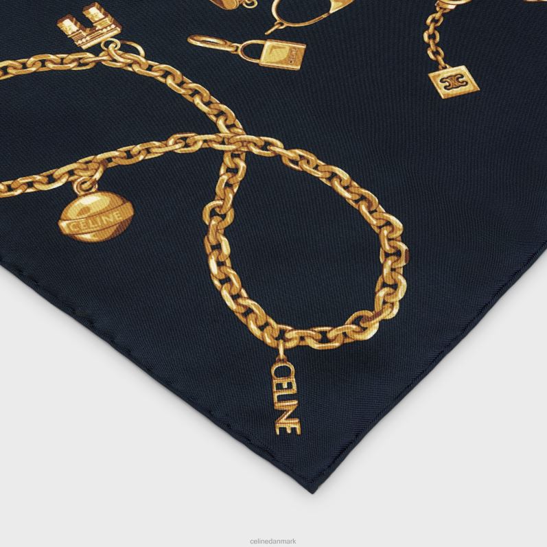 CELINE Kvinder firkantede i kæde kvaster silke twill F44FV1205 tilbehør flåde