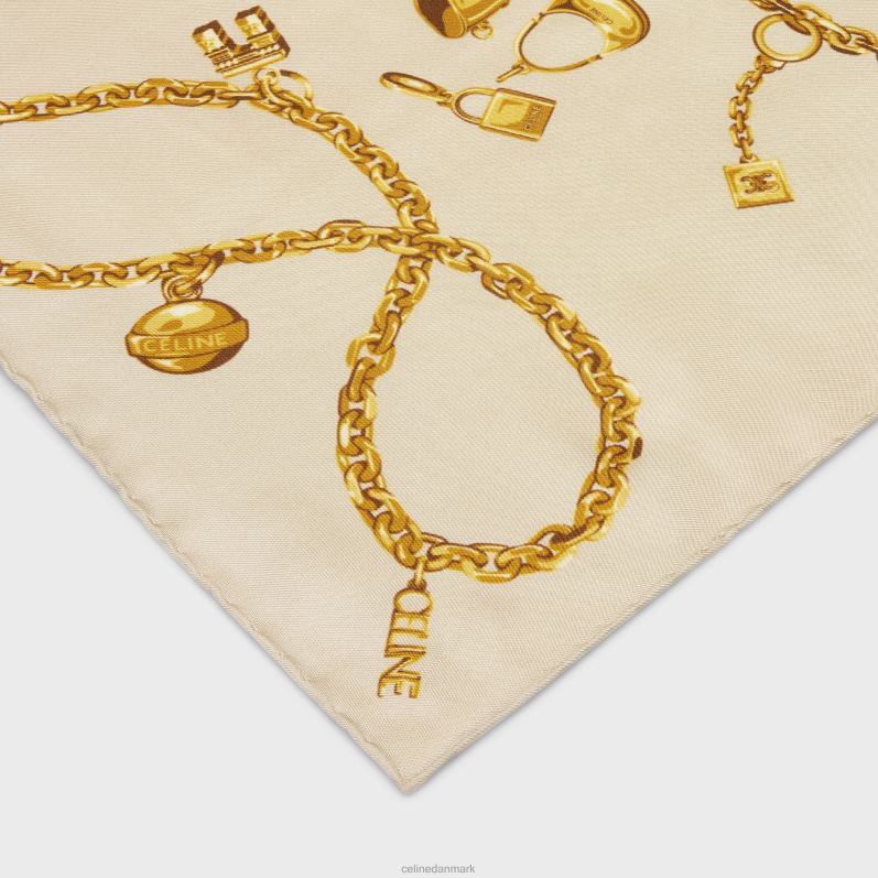 CELINE Kvinder firkantede i kæde kvaster silke twill F44FV1207 tilbehør beige