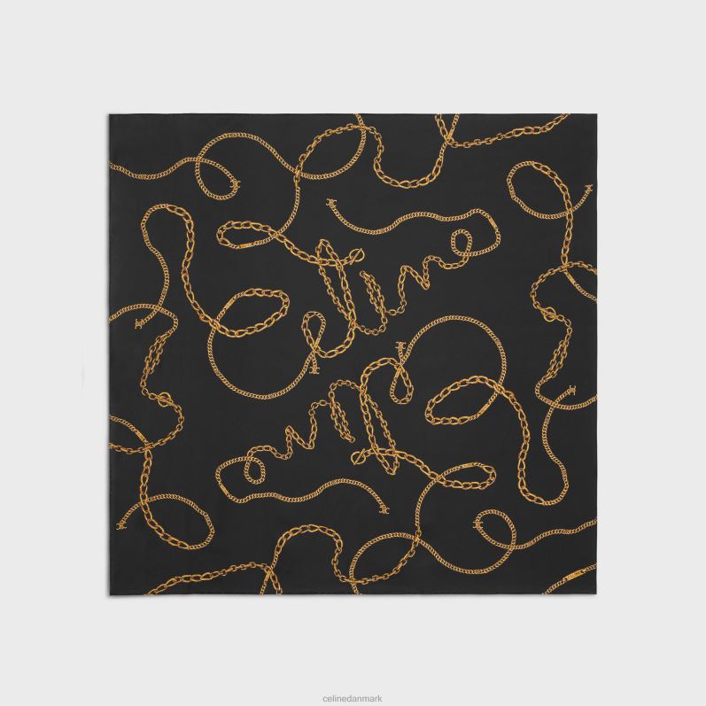 CELINE Kvinder firkantet i kæde silke twill F44FV1204 tilbehør sort