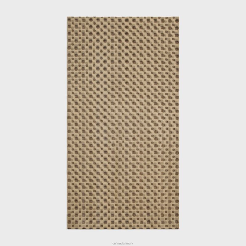 CELINE Kvinder stjal i biscotto-print kashmirmuslin F44FV1201 tilbehør beige