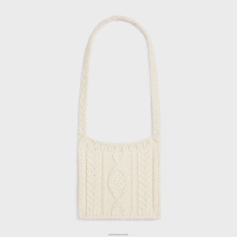 CELINE Kvinder taske i triomphe aran mohair uld F44FV1190 tilbehør off white
