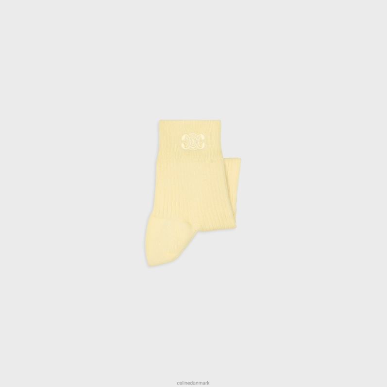 CELINE Kvinder triomfstrømper i bomuld F44FV1229 tilbehør Bleg gul
