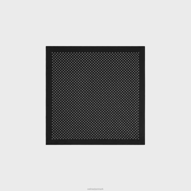 CELINE Mænd bandana i triomphe silke satin F44FV2191 tilbehør sort/off white