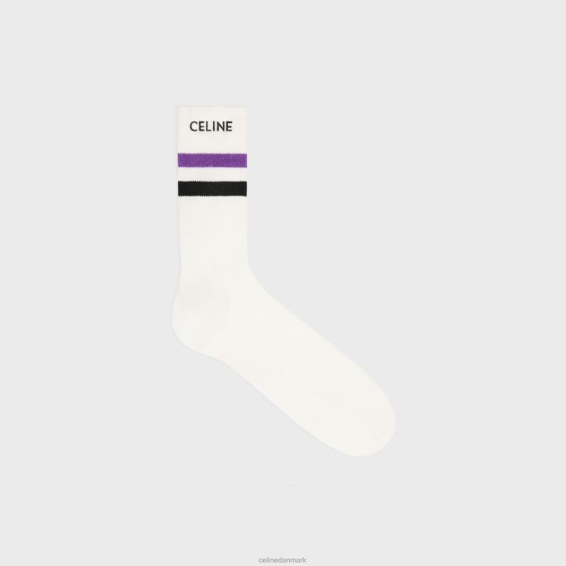 CELINE Mænd strømper i stribet bomuld F44FV2198 tilbehør hvid/lilla