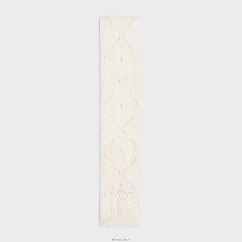 CELINE Kvinder tørklæde i fair isle alpaca uld pointelle F44FV1175 tilbehør off white