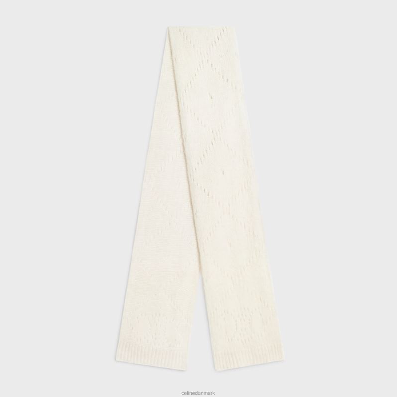 CELINE Kvinder tørklæde i fair isle alpaca uld pointelle F44FV1175 tilbehør off white