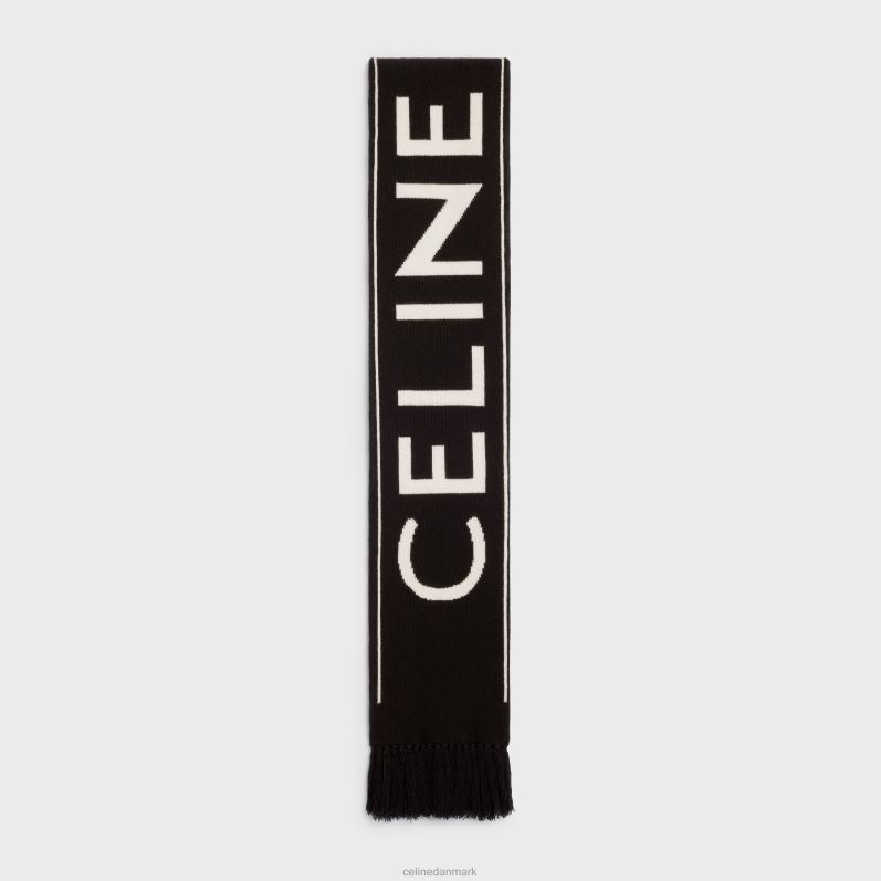 CELINE Mænd tørklæde i uld og kashmir F44FV2254 tilbehør sort/off white