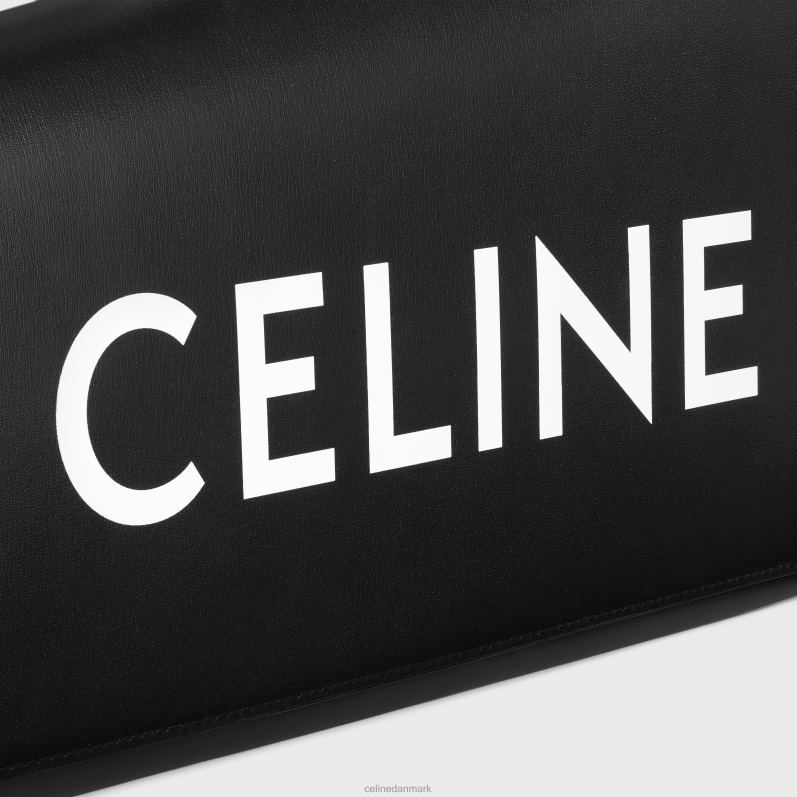 CELINE Kvinder asymmetrisk clutch i skinnende kalveskind med print F44FV279 tilbehør sort